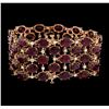 Image 2 : 102.42 ctw Ruby and Diamond Bracelet - 14KT Rose Gold