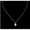 Image 2 : 14KT White Gold 0.08 ctw Diamond Pendant With Chain