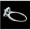 Image 3 : 1.96 ctw Blue Zircon and Diamond Ring -  Platinum