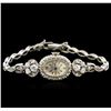 Image 1 : Bulova 14KT White Gold Diamond Vintage Ladies Watch