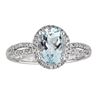Image 1 : 1.55 ctw Aquamarine and Diamond Ring - 10KT White Gold