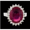 Image 2 : 6.53 ctw Ruby and Diamond Ring - 14KT White Gold