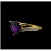 Image 1 : 2.06 ctw Amethyst and Diamond Ring - 14KT Yellow Gold