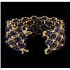 Image 3 : 96.01 ctw Sapphire and Diamond Bracelet - 14KT Yellow Gold