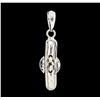 Image 2 : 0.10 ctw Diamond Pendant - 14KT White Gold