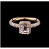 Image 2 : 1.35 ctw Morganite and Diamond Ring - 14KT Rose Gold