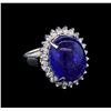 Image 1 : 13.98 ctw Tanzanite and Diamond Ring - 14KT White Gold