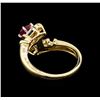 Image 3 : 1.26 ctw Ruby and Diamond Ring - 14KT Yellow Gold