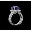 Image 4 : GIA Cert 6.48 ctw Sapphire and Diamond Ring - 14KT White Gold