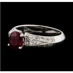 1.37 ctw Ruby and Diamond Ring - 18KT White Gold