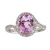 Image 1 : 3.19 ctw Kunzite and Diamond Ring - 14KT White Gold