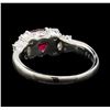 Image 3 : 0.99 ctw Ruby and Diamond Ring - Platinum