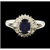 Image 2 : 1.15 ctw Sapphire and Diamond Ring - Platinum