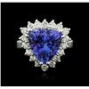 Image 2 : 14KT White Gold 5.81 ctw Tanzanite and Diamond Ring