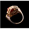 Image 3 : 14KT Rose Gold 3.17 ctw Coral and Diamond Ring