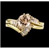 Image 2 : 1.27 ctw Morganite and Diamond Ring - 14KT Yellow Gold