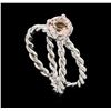 Image 4 : 0.81 ctw Morganite Ring - 14KT White Gold