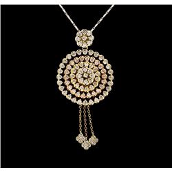 14KT Tri-Color Gold 2.09 ctw Diamond Pendant With Chain