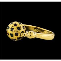 18KT Yellow Gold Motion Ring With Spinning Ball