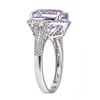 Image 2 : 7.02 ctw Kunzite and Diamond Ring - 14KT White Gold