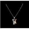 Image 2 : 14KT Two-Tone Gold 1.45 ctw Diamond Pendant With Chain