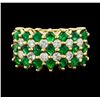 Image 2 : 1.87 ctw Emerald and Diamond Ring - 18KT Yellow Gold