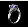 Image 3 : 3.54 ctw Tanzanite and Diamond Ring - 14KT White Gold