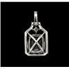 Image 2 : 3.78 ctw White Sapphire and Diamond Pendant - 14KT White Gold