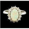 Image 2 : Opal and Diamond Ring - Platinum