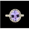 Image 2 : 3.07 ctw Tanzanite and Diamond Ring - 14KT Yellow Gold