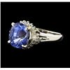 Image 1 : 4.35 ctw Tanzanite and Diamond Ring - Platinum