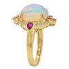 Image 2 : 3.05 ctw Opal, Ruby and Diamond Ring - 14KT Yellow Gold