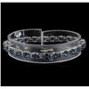 Image 2 : 15.60 ctw Blue Sapphire and Diamond Bracelet - 14KT White Gold