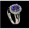 Image 4 : 3.11 ctw Tanzanite and Diamond Ring - 14KT White Gold