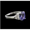 Image 1 : 2.20 ctw Tanzanite and Diamond Ring - 14KT White Gold