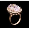 Image 4 : 29.20 ctw Kunzite and Diamond Ring - 14KT Rose Gold