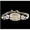 Image 1 : Hamilton 14KT White Gold 1.00 ctw Diamond Ladies Vintage Watch