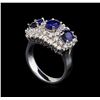 Image 4 : 14KT White Gold 2.88 ctw Sapphire and Diamond Ring