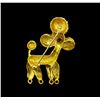 Image 2 : 18KT Yellow Gold 0.47 ctw Sapphire and Ruby Poodle Brooch