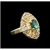 Image 1 : 14KT Yellow Gold 1.33 ctw Emerald and Diamond Ring