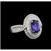 Image 1 : 18KT White Gold 2.45 ctw Tanzanite and Diamond Ring