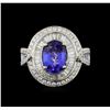 Image 2 : 18KT White Gold 2.45 ctw Tanzanite and Diamond Ring