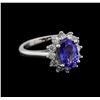 Image 1 : 2.93 ctw Tanzanite and Diamond Ring - 14KT White Gold