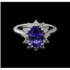 Image 2 : 2.93 ctw Tanzanite and Diamond Ring - 14KT White Gold