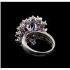 Image 3 : 14KT White Gold 3.58 ctw Tanzanite, Sapphire, Ruby and Diamond Ring