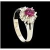 Image 4 : 0.74 ctw Ruby and Diamond Ring - Platinum
