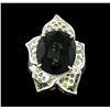 Image 2 : 12.97 ctw Tourmaline and Diamond Ring - 18KT White Gold