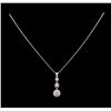 Image 2 : 0.93 ctw Diamond Pendant With Chain - 14KT White Gold