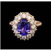 Image 2 : 3.34 ctw Tanzanite and Diamond Ring - 14KT Rose Gold