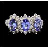 Image 2 : 2.12 ctw Tanzanite and Diamond Ring - 14KT White Gold